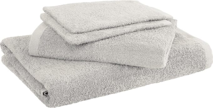 Moodit Badlinnen Troy Silver - 2 washandjes + 1 handdoek + 1 douchelaken