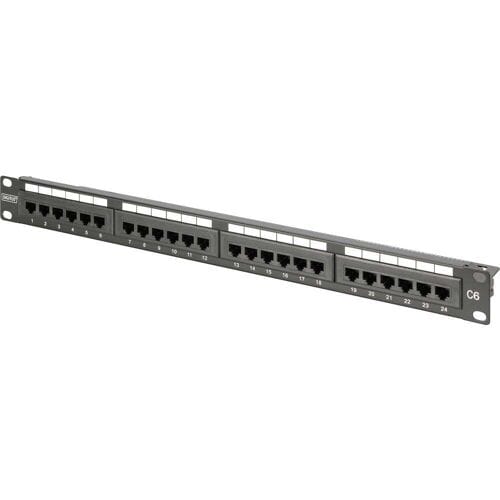 DIGITUS - CAT 6, Klasse E Patch Panel, ungeschirmt Patchpaneel 483 mm (19) CAT 6A Zwart Ingericht