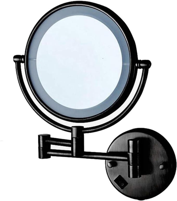 Make-up spiegel - Cosmetische spiegel - Gedetailleerde make-up - Uitschuifbare arm - 8 inch - Zwart