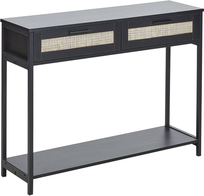 OPOCO - Consoletafel - Zwart - Rotan
