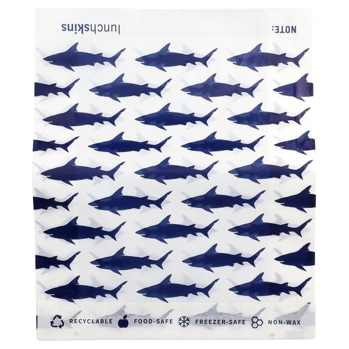 Lunchskins, Sacs à sandwich en papier, Requin, 50 unités black