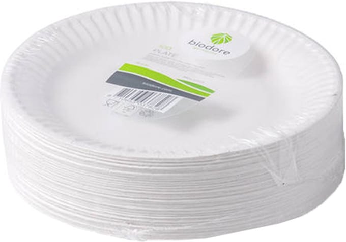 DEPA® Bord - klein- rond - 1-vaks - karton - Ø15cm - wit - 100 stuks