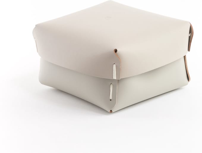 Vacavaliente - Ruca Opbergbox S - Gerecycled Leer - Grijs