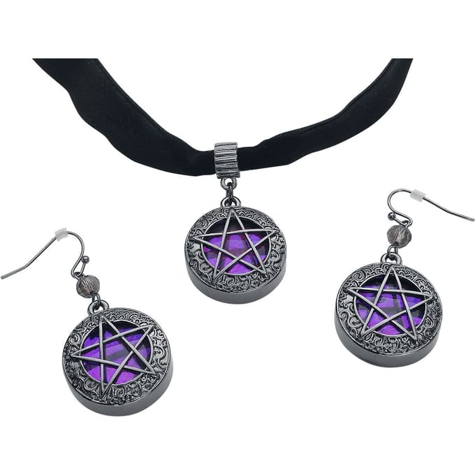 Gothicana by EMP - Gothic Choker - Shiny Pentagram - voor Vrouwen - zwart