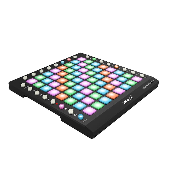 WORLDE ORCA PAD64-A Contrôleur de batterie MIDI USB portable 64 rétro-éclairé RVB Black2 gray