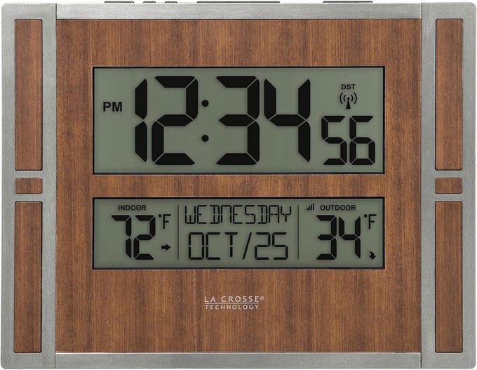 Digitale Wandklok met Binnen- en Buitentemperatuurdraadloze Sensor