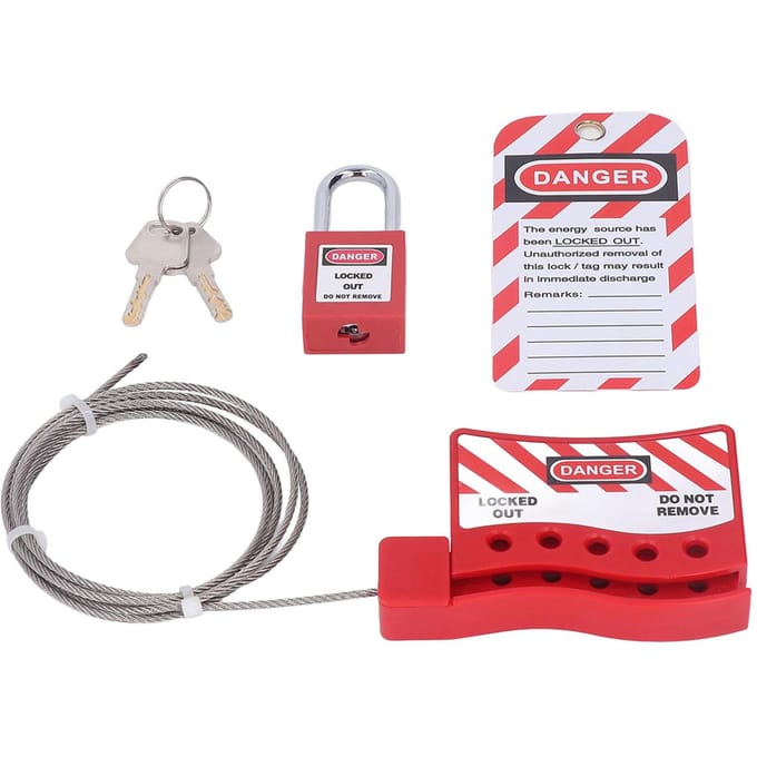 Câble de consignation Lockout Tagout Acier Inoxydable Métal Réglable Résistant aux Chocs Câble de Consignation Réglable pour l'Industrie white