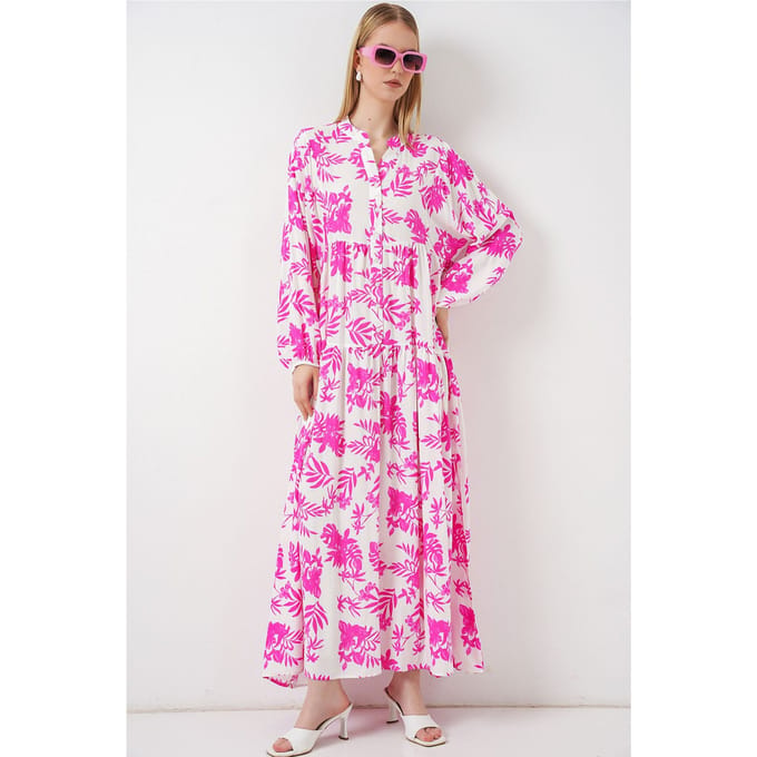 Gepubliceerd V-hals Maxi Jurk