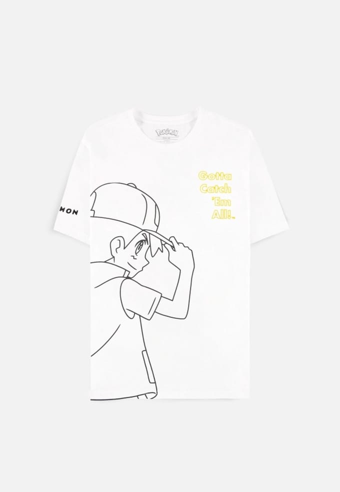 Pokémon - Ash Heren T-shirt - M - Wit