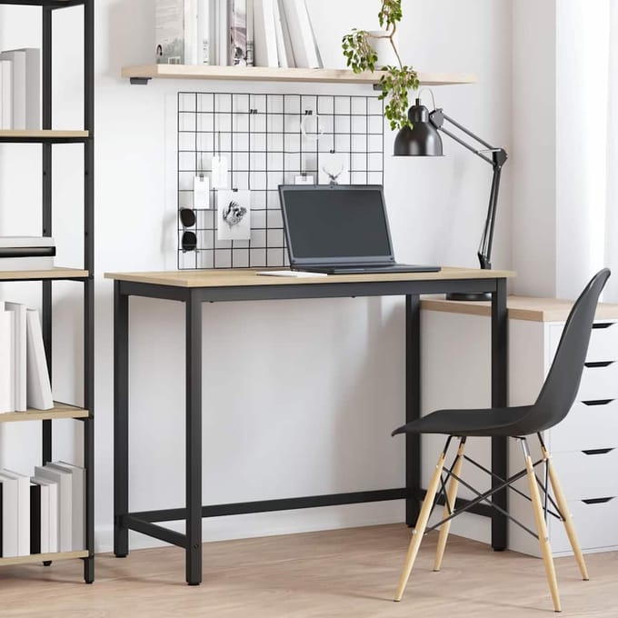 vidaXL - Tafel - Sonoma - Eik - 80 - x - 50 - x - 76,5 - cm - Engineered - hout - en - staal