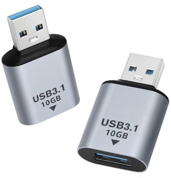 10 Gbps USB 3.1 Adapter 2 Pack - USB-A Connector voor PC, Laptop en Auto