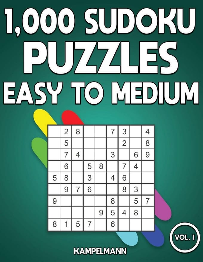 1000 Sudoku Puzzels Makkelijk tot Medium - Groot Formaat Puzzelboek voor Volwassenen met Oplossingen