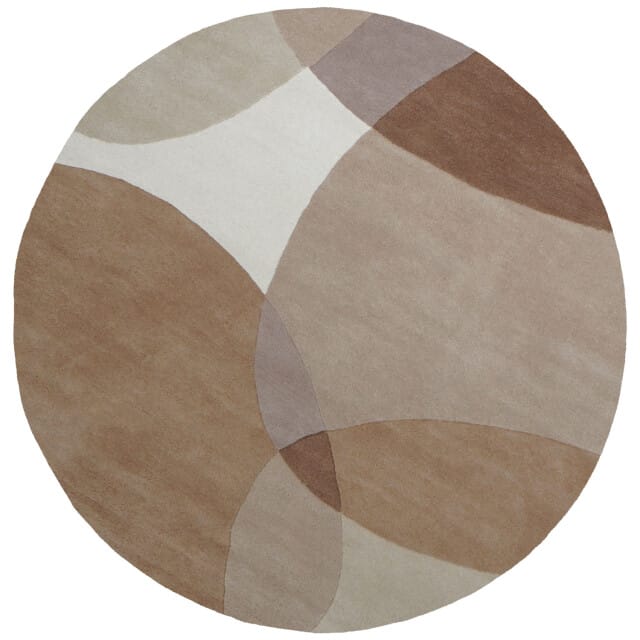 Veer Carpets Vloerkleed abstract /bruin rond ø200 cm