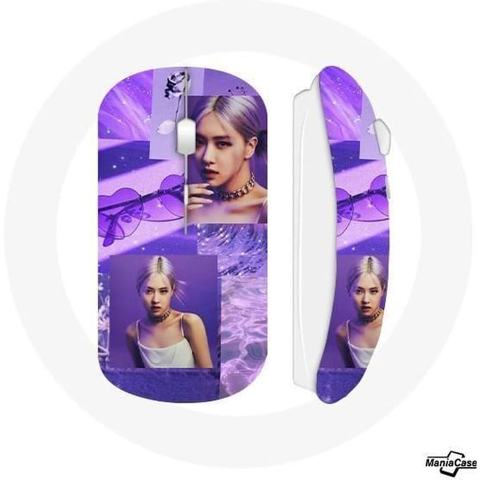 Souris Sans Fil - MANIACASE - Blackpink Rosé - Couleur Violet - USB Wifi - Compatible Mac et PC