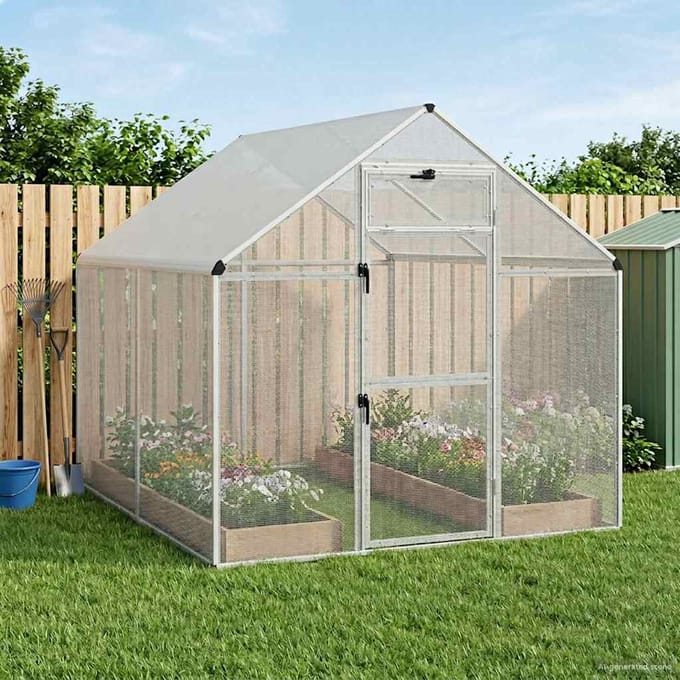 vidaXL Vogelkooi Zilverkleurig 181,5 x 221 x 173,5 cm