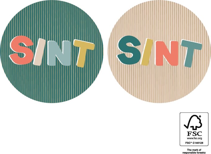 HOP - 10 Stickers Duo - Sinterklaas - Sint Letters Goud