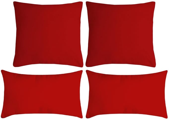 Stof Textile sierkussen Nelson - set 4x - rood - 2 formaten - bank kussens - polyester