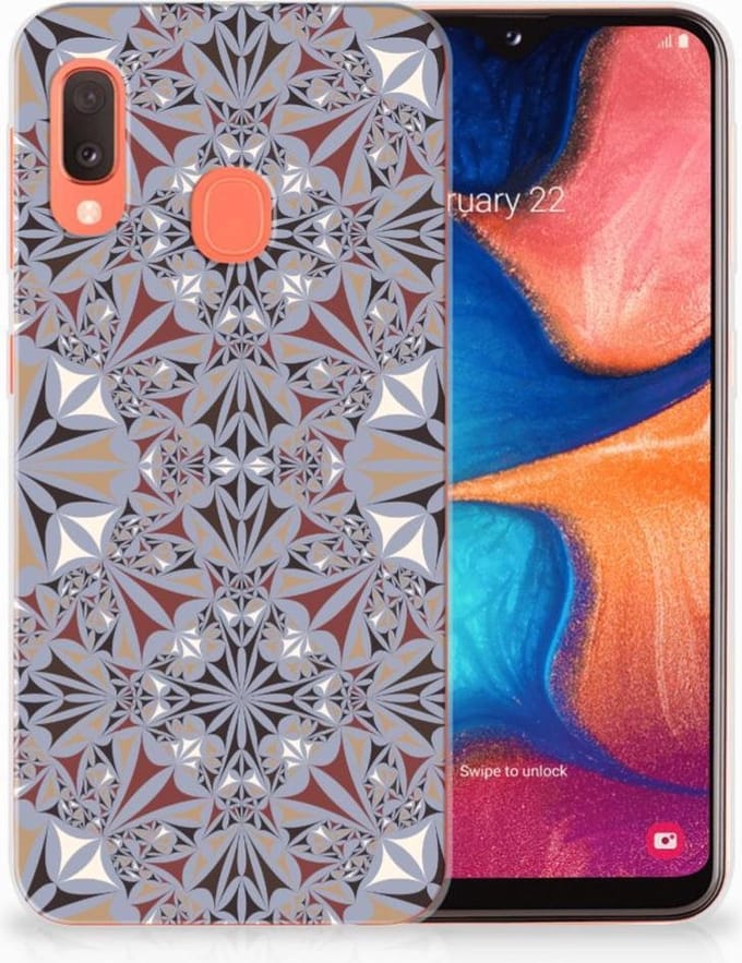 Samsung Galaxy A20e TPU Siliconen Hoesje Flower Tiles