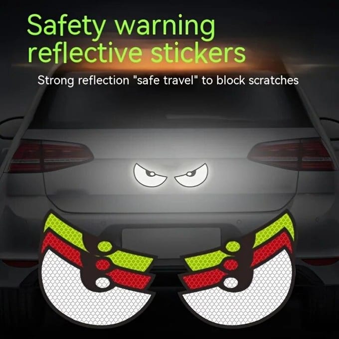 2 stks/paar reflecterende autoveiligheidsstickers oogpatroon autostickers stickers auto styling accessoires