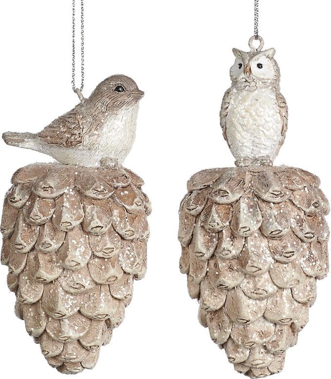 Goodwill - Kersthanger - Kunststof - Crème - D4 x H10 cm - 2 stuks