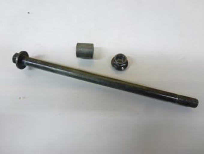 Voorwielas origineel voor Chinese tweewieler L237mm Ø12mm M12 Spoed 1.25 Nieuw
