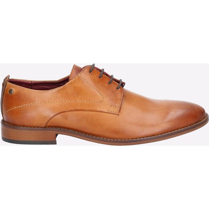 Base London Script Washed Leren Heren Tan Oxford Schoenen