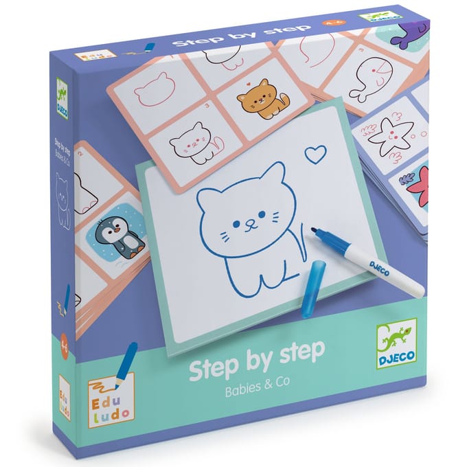 DJECO eduludo tekenkaarten babydieren & co 4 jr+