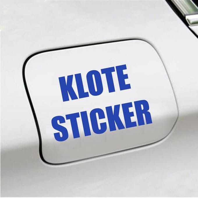 Bumpersticker - Klote Sticker - 8,2 X 12,7 - Blauw