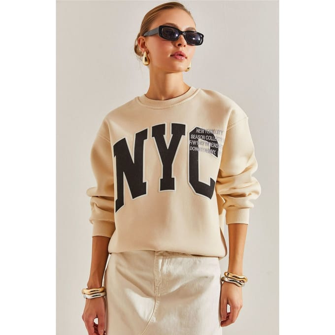 Oversized Crew Neck Sweatshirt met Logo