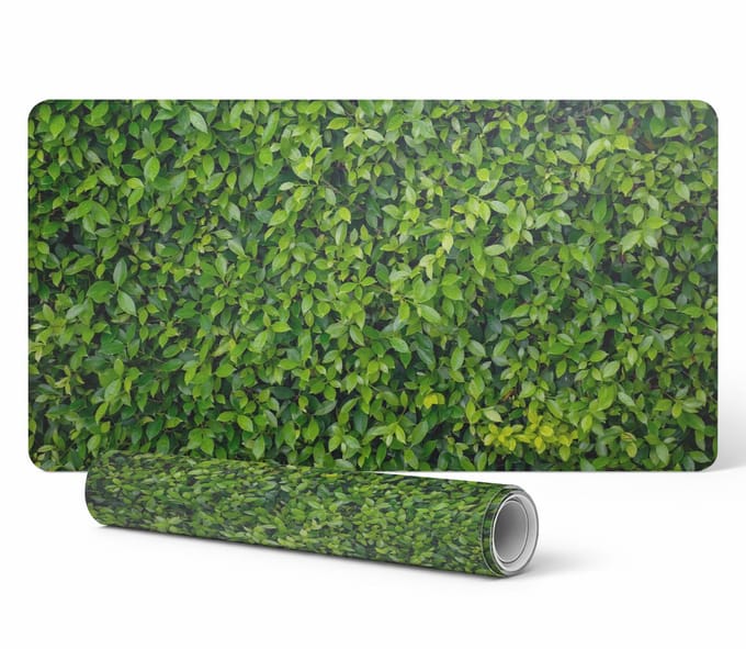 Duurzame antislip bureauonderlegger met groen bladmotief, 90x45 cm