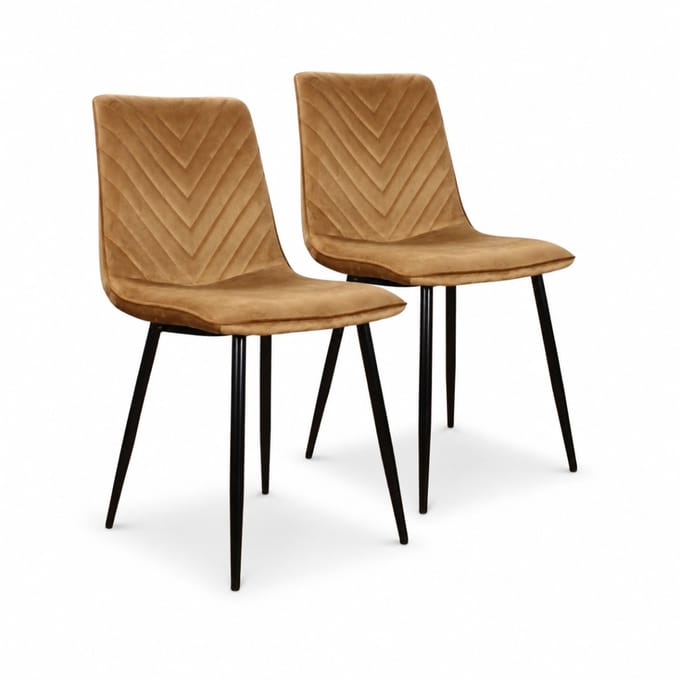 DS4U® - Gaby eetkamerstoel - Set van 2 - Goud - Velvet