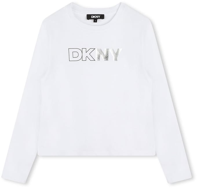 Dkny D62037 T-shirt Met Lange Mouwen Wit 16 Years Meisje