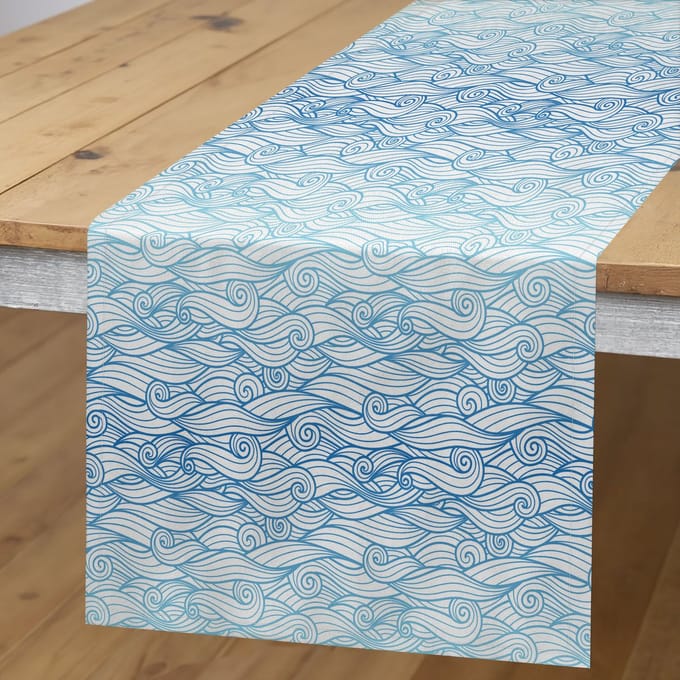 ABAKUHAUS Tafelloper – 40x300 cm – Blauw Ombre – Polyester