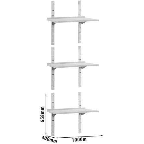 GGM Gastro 3-laags RVS wandschap ECO - 1000x400mm zilver