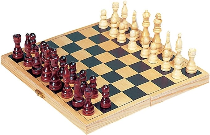 Schaakbord plooibaar, veldgrootte 30mm, 26x13x3cm