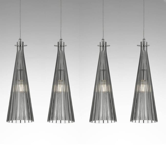 Selène Hanglamp Costa Rica, 4-lamps, grijs