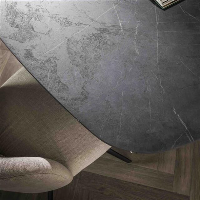 Hoyz Collection - Eetkamertafel 215 Deens Ovaal - 3D Melamine Slate Stone