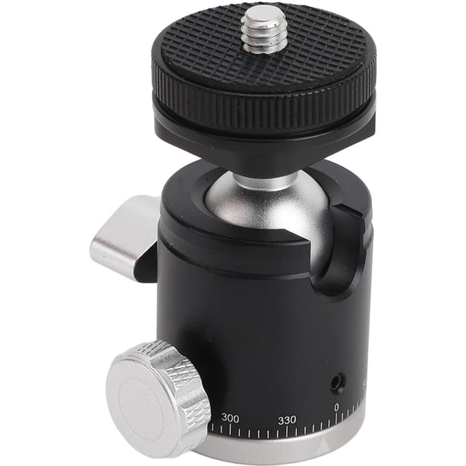 Mini Balhoofd Aluminiumlegering 360 Graden Draaibaar Camera Statief Balhoofd met 1/4 Inch Schroef Koud black