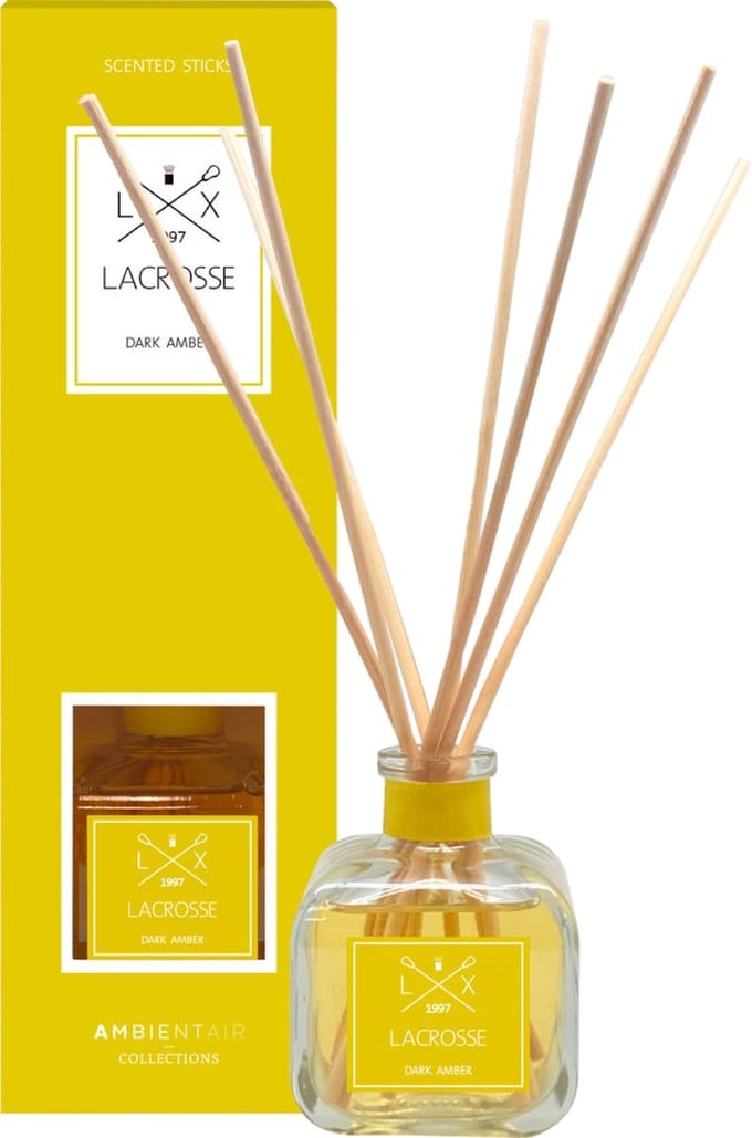 Lacrosse Geurstokjes -  Amber - 100 ml Diffuser NIEUW Basis parfum vaak in Dames parfums gebruikt