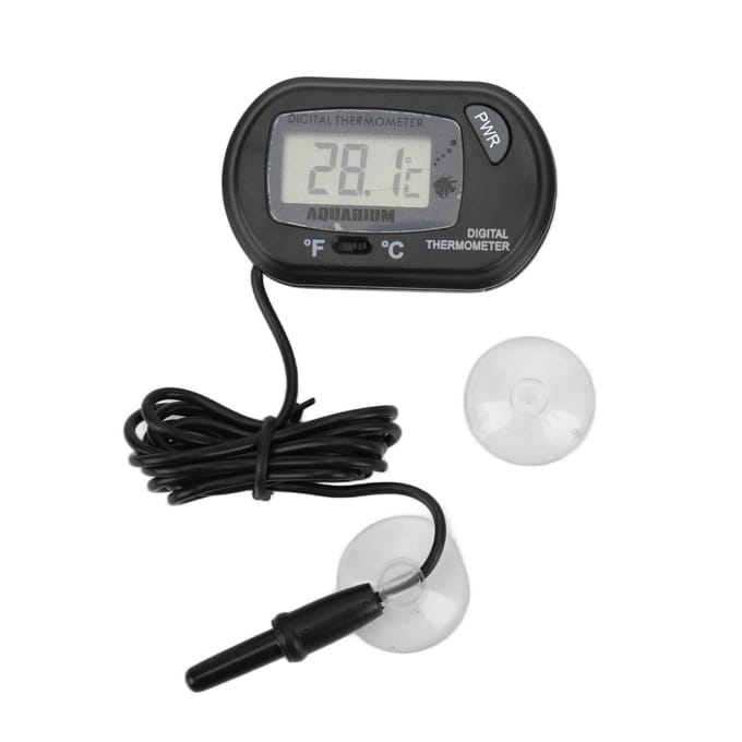 LCD Digitale Aquarium Thermometer Vissenkom Water Temperatuurmeter Bedrade Controller Zwart black