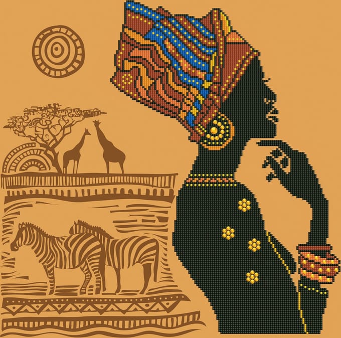 DD9.029 Diamond Dotz® - 49x49cm African Elegance (#DD1904)