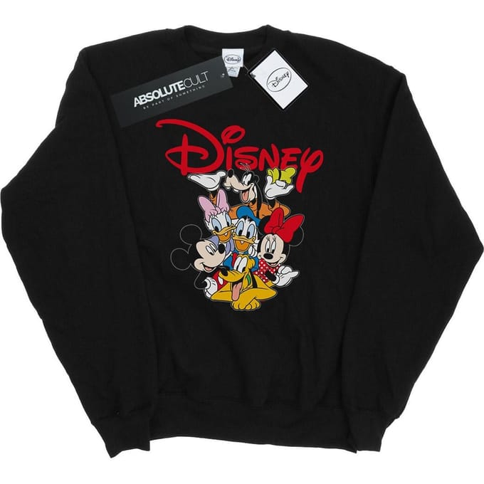 Disney Heren Mickey Mouse Crew Sweatshirt (Zwart)