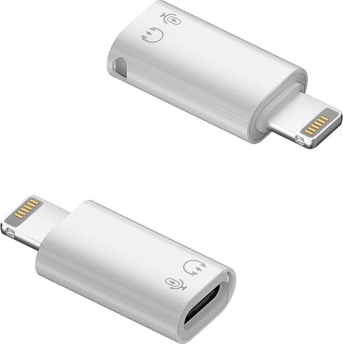 8-Pin naar USB-C female aansluiting - geschikt voor Lightning - Geschikt voor iPhone en iPad - adapter converter - Wit - Provium