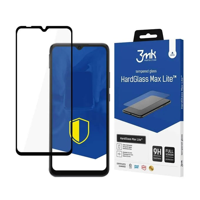 3mk, Gehard Glas voor Poco C40 / Redmi 10C HardGlass Max Lite 9H, Zwart / Transparant
