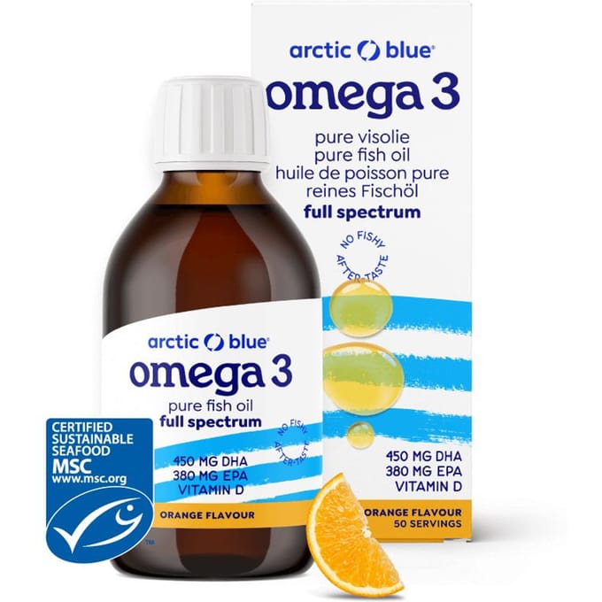 Arctic Blue - Omega 3 Visolie - Sinaasappel - vitamine D - MSC - 150 ml