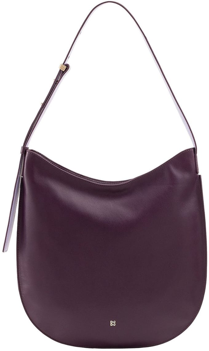DuDu Sylvie Schoudertas Leder 36.5 cm - Dames - deep purple