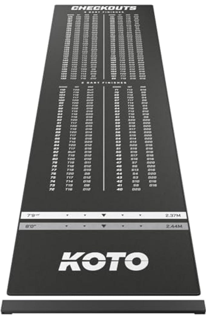 Professionele Antislip Dartmat 285 x 80 cm met Score Indicator