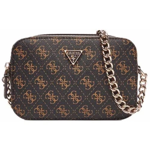 GUESS Schoudertas Noelle II Crossbody Camera Bag Brown Logo Donkerbruin