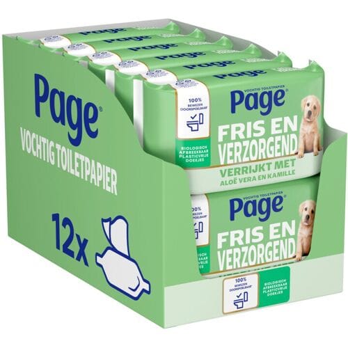 Page aloë vera vochtig toiletpapier 38 vellen*12
