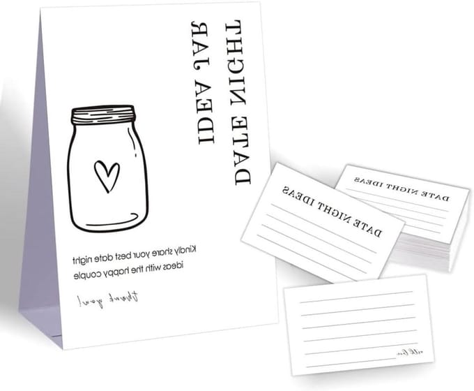 Date Night Idee Kaarten - Advieskaarten Bruiloft - Feest Spel - Dubbelzijdig Ontwerp - 12.7 x 17.8 cm - Multicolor